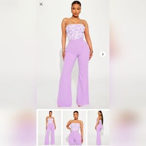 Elegant Lilac Wide Leg Jumpsuit
